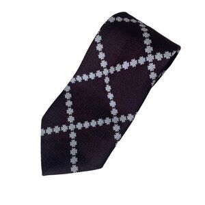 Vintage Neck Tie Don Loper of California Brown White Polyester Retro